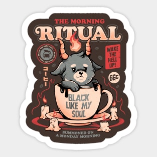 The Morning Ritual - Cute Baphomet Coffee Gift Sticker